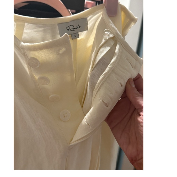 Rails - Jess Linen Pant w/pockets & buttons - Cream - Size Small (US 2-4) - Picture 15 of 16